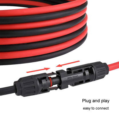 1 Pair 2M Solar Panel Extension Cable 12AWG 4mm² Cable with Solar PV Connector