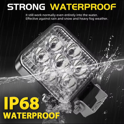 1 x Mini LED Work Light Square 6.3CM 12V-24V 21W 6000K Spot Beam LED Work Light