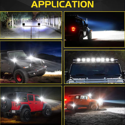 10 x Mini LED Work Lights Square 6.3CM 12V-24V 21W 6000K Spot Beam LED