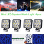 4 x Mini LED Work Lights Square 6.3CM 12V-24V 21W 6000K Spot Beam LED Work Light