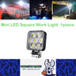 1 x Mini LED Work Light Square 6.3CM 12V-24V 21W 6000K Spot Beam LED Work Light