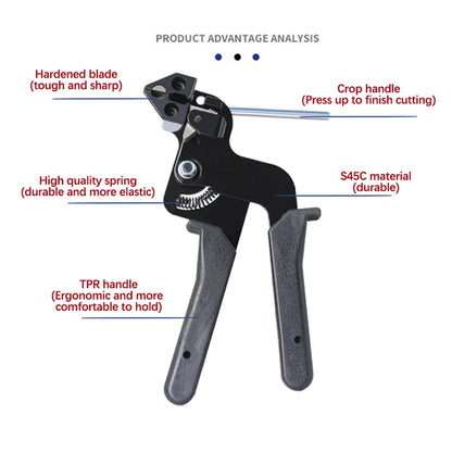Stainless Steel Cable Tie Gun Zip Tie Tightener Tool with Tensioning & Cutting