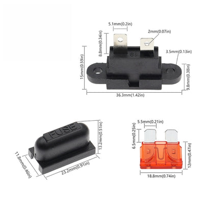 5 x 40A weatherproof standard inline fuse holder with mount tabs 5pcs 40Amp