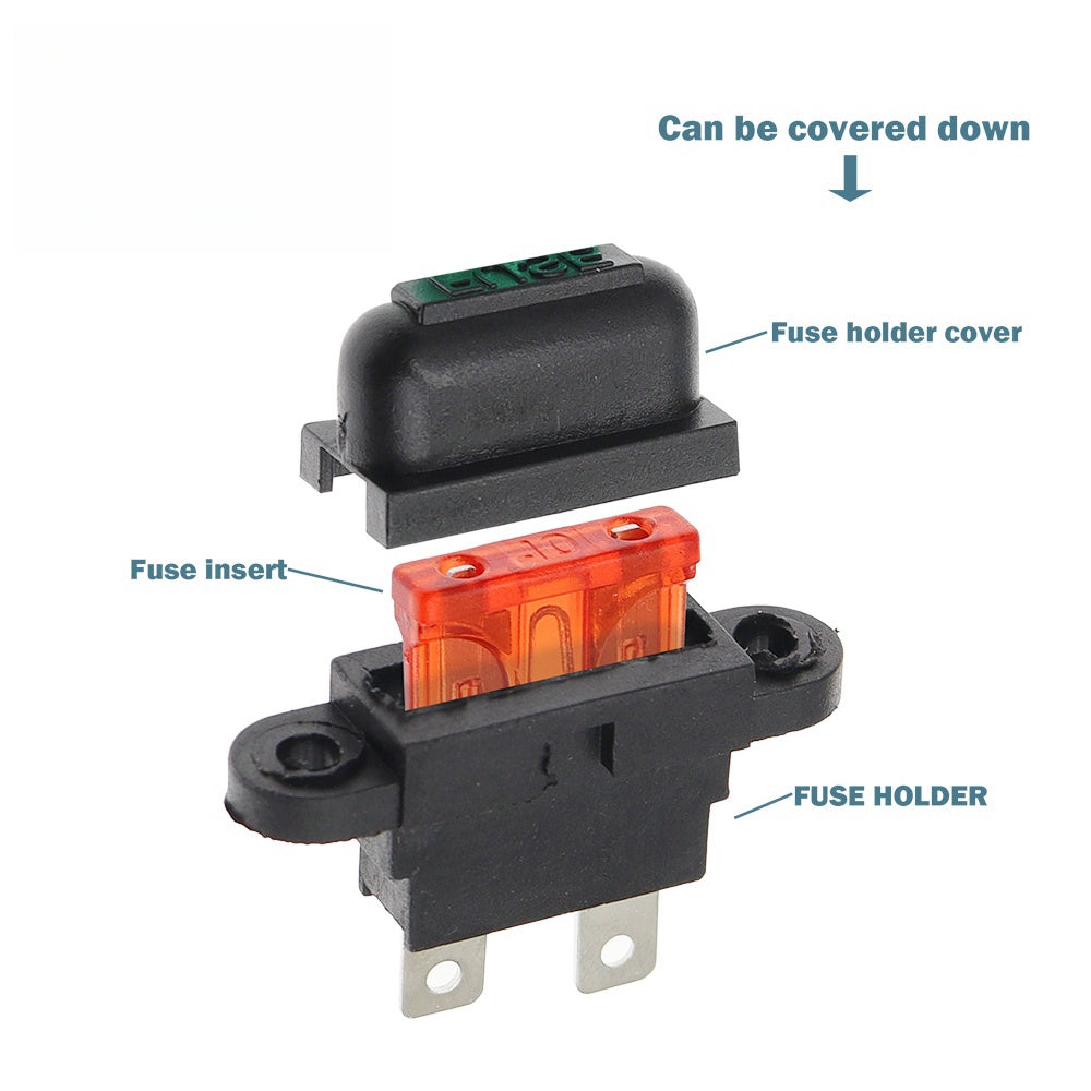 5 x 10A weatherproof standard inline fuse holder with mount tabs 5pcs 10Amp
