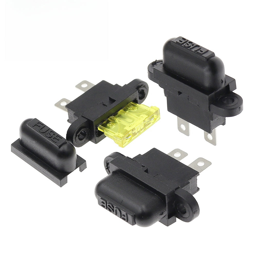 5 x 10A weatherproof standard inline fuse holder with mount tabs 5pcs 10Amp