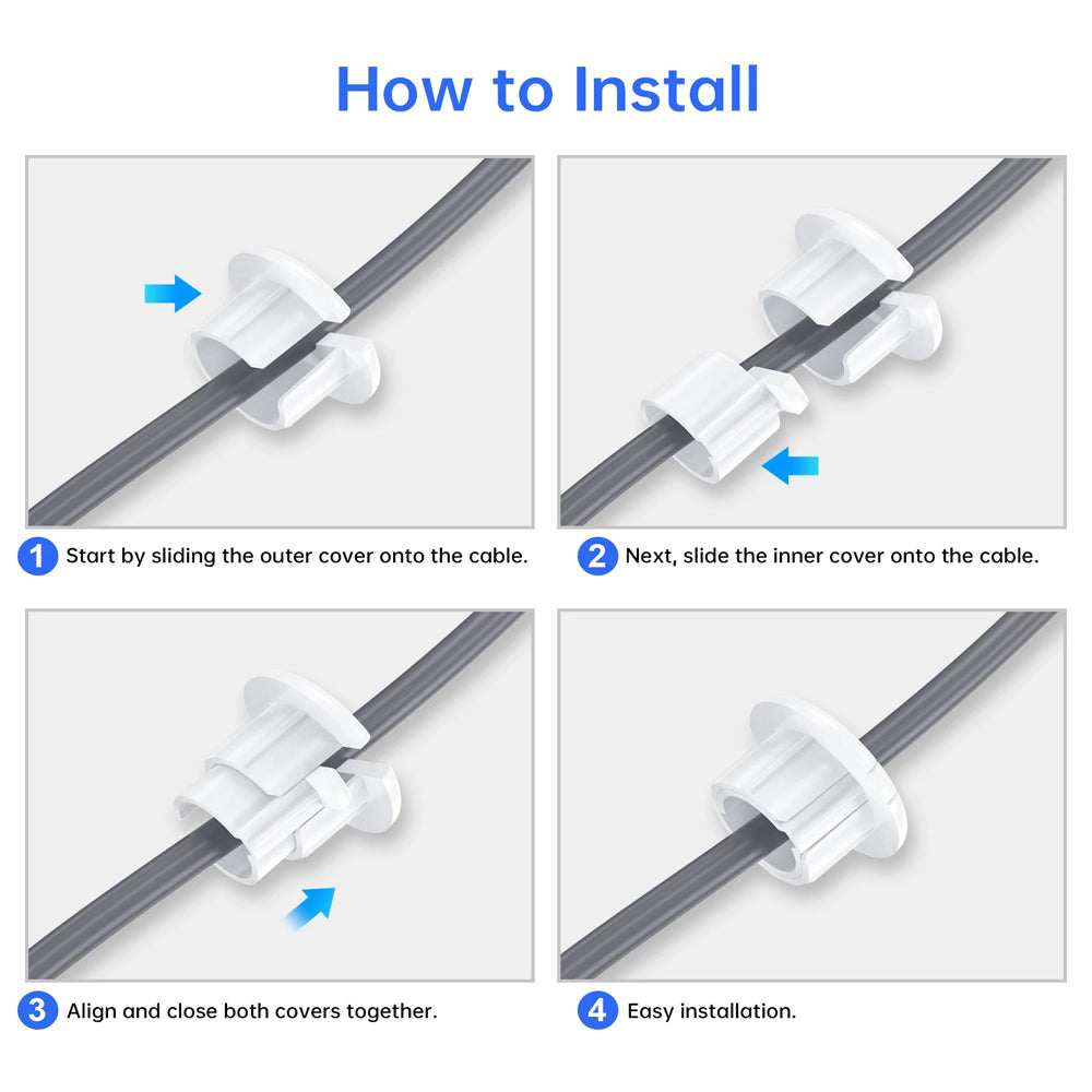 2x White Starlink Cable Routing Grommet Starlink Cable Wall Pass Through Grommet