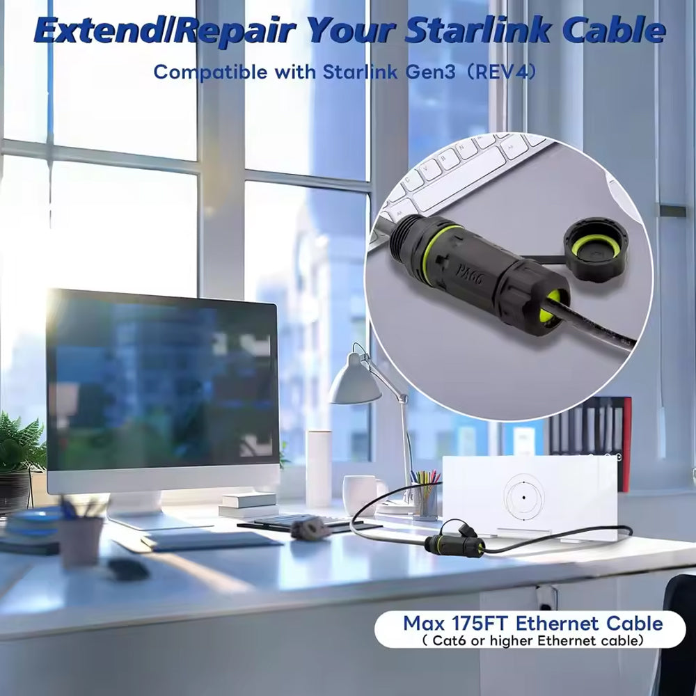 50CM Starlink Gen 3 Ethernet Adapter Starlink Cable Extension to RJ45 Coupler