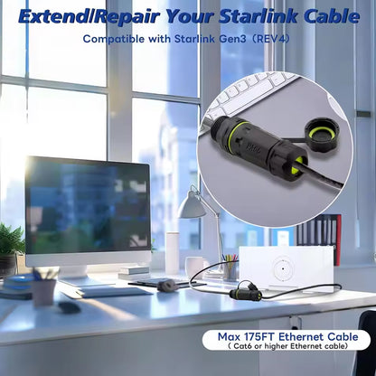 50CM Starlink Gen 3 Ethernet Adapter Starlink Cable Extension to RJ45 Coupler