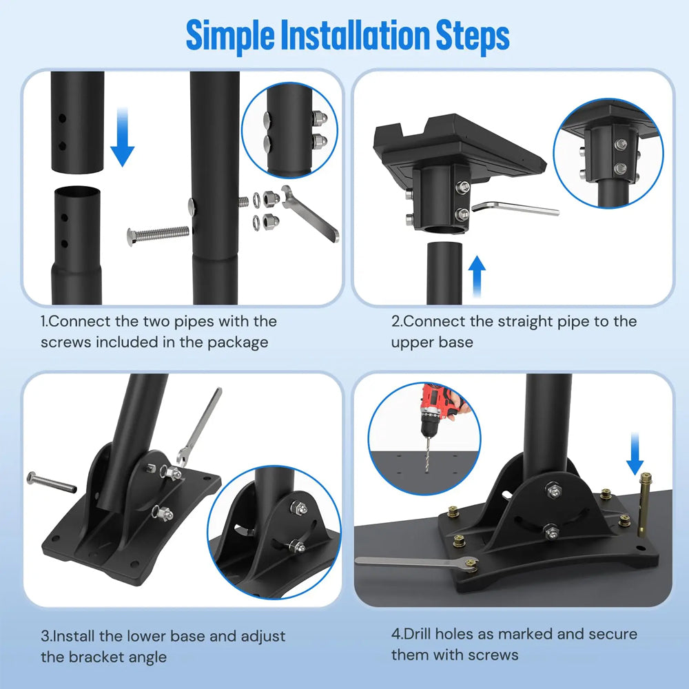 Starlink Gen 3 Wall Mount Kit Roof Mount Adjustable Angle for Starlink Gen 3