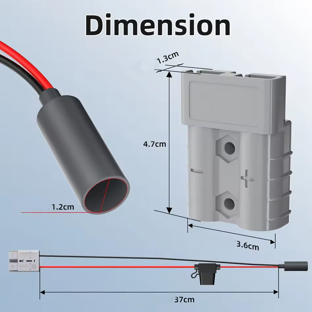 37CM Starlink Mini Adapter Cable DC Female Plug to Anderson 50A Connetor Socket