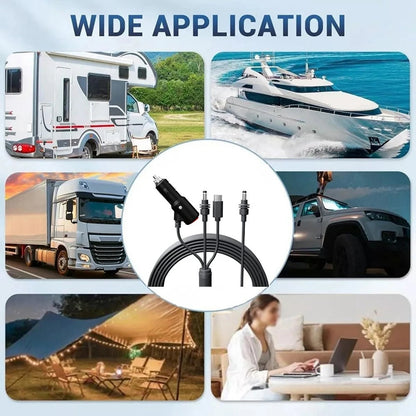 2M Starlink Mini Cable 3-in-1 DC Power to USB C DC Male & Cigarette Lighter Plug