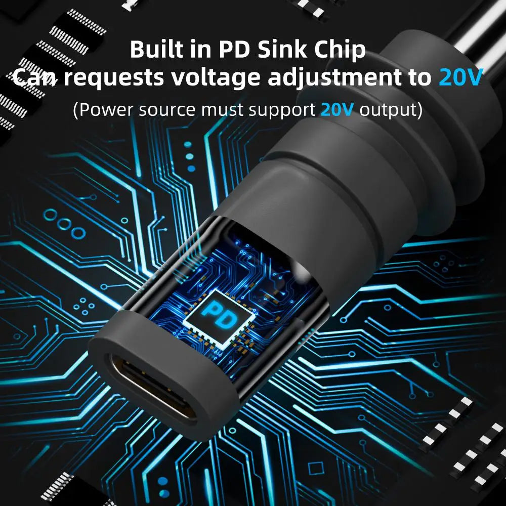 2 x Starlink Mini Cable Adapter DC Male to USB C Female PD100W for Starlink Mini