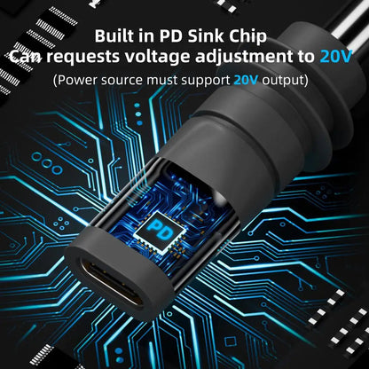 2 x Starlink Mini Cable Adapter DC Male to USB C Female PD100W for Starlink Mini