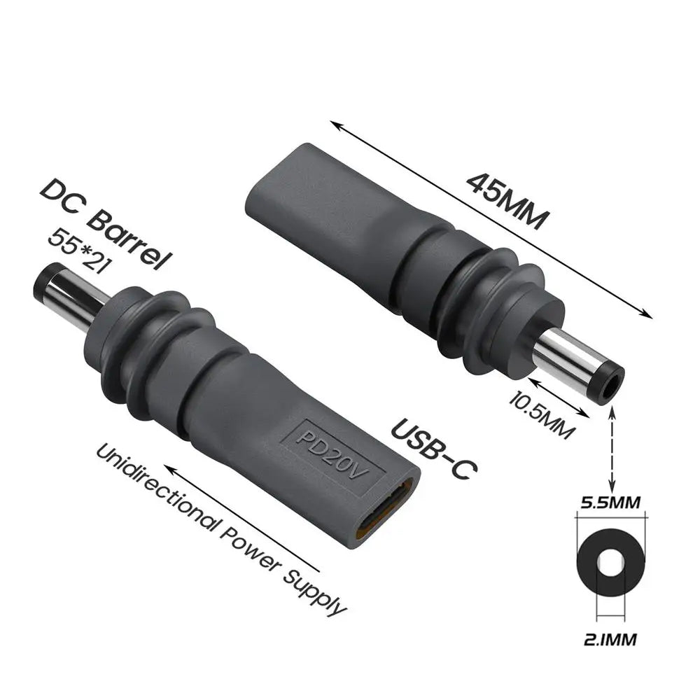 2 x Starlink Mini Cable Adapter DC Male to USB C Female PD100W for Starlink Mini