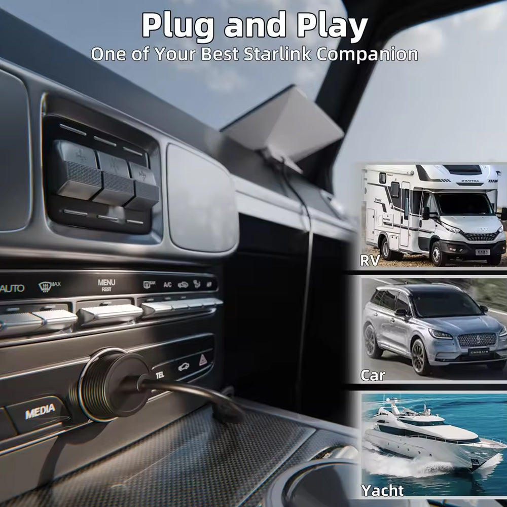 3M Starlink Mini Cable Car Cigarette Lighter Plug Adapter to DC Power Cord