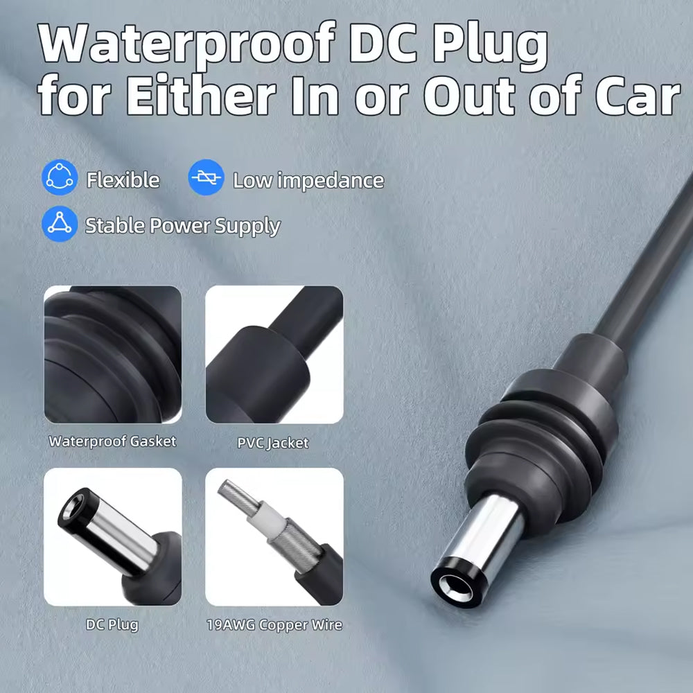 3m Starlink Mini Cable DC to Cigarette Lighter Plug with Type-C QC3.0 &Voltmeter