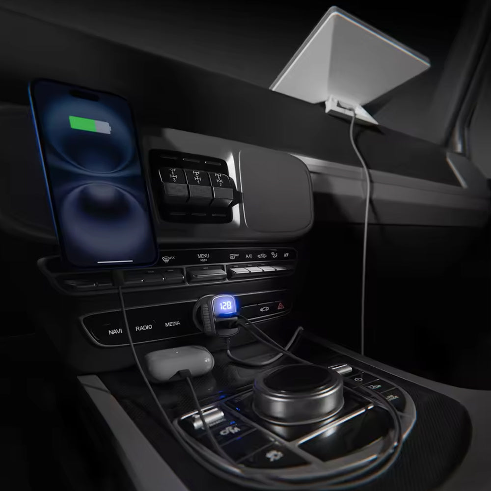 3m Starlink Mini Cable DC to Cigarette Lighter Plug with Type-C QC3.0 &Voltmeter