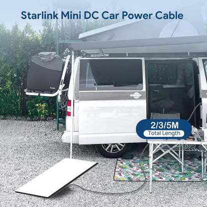 2M Starlink Mini DC Power Cable to Cigarette Lighter Plug for Starlink Mini