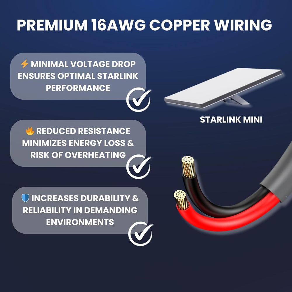 3M Starlink Mini DC Power Cable to Cigarette Lighter Plug with Switch