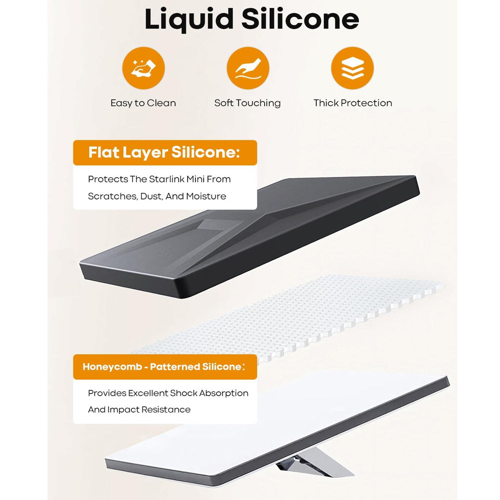 Black Starlink Mini Case Luquid Silicone Protective Case Cover for Starlink Mini