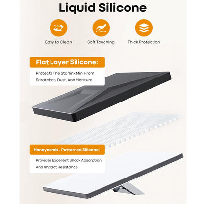 Black Starlink Mini Case Luquid Silicone Protective Case Cover for Starlink Mini