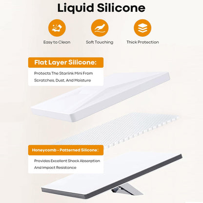White Starlink Mini Case Luquid Silicone Protective Case Cover for Starlink Mini