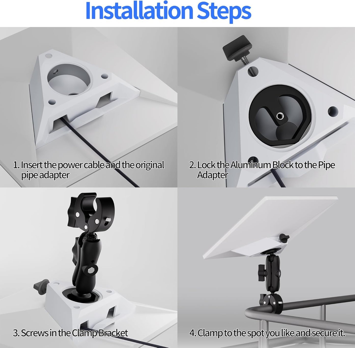 Starlink Mini Pole Clamp Mount Fit 2025 New Pipe Adapter Car RV Boat Ladder Rack