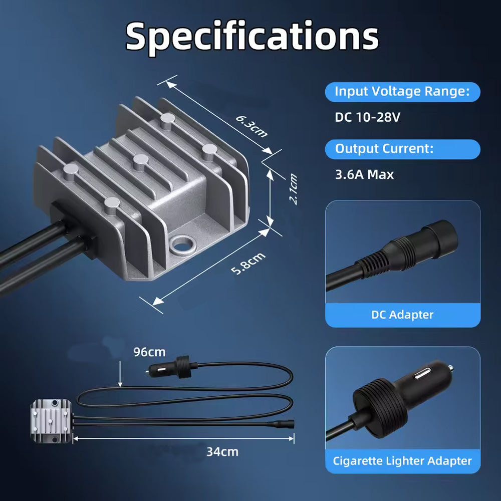 Starlink Mini Car Charger Cable 10V-28V to 30V 3.6A Step Up Converter with Plug