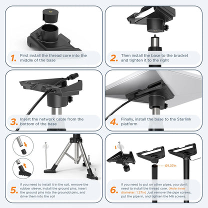 Starlink Mini Tripod Mount Kit Adjustable Height Angle for Starlink Mini