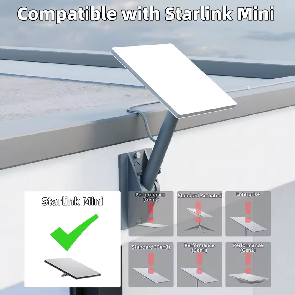 Starlink Mini Wall Mount Kit Adjustable Pole Roof Bracket for Better Signal