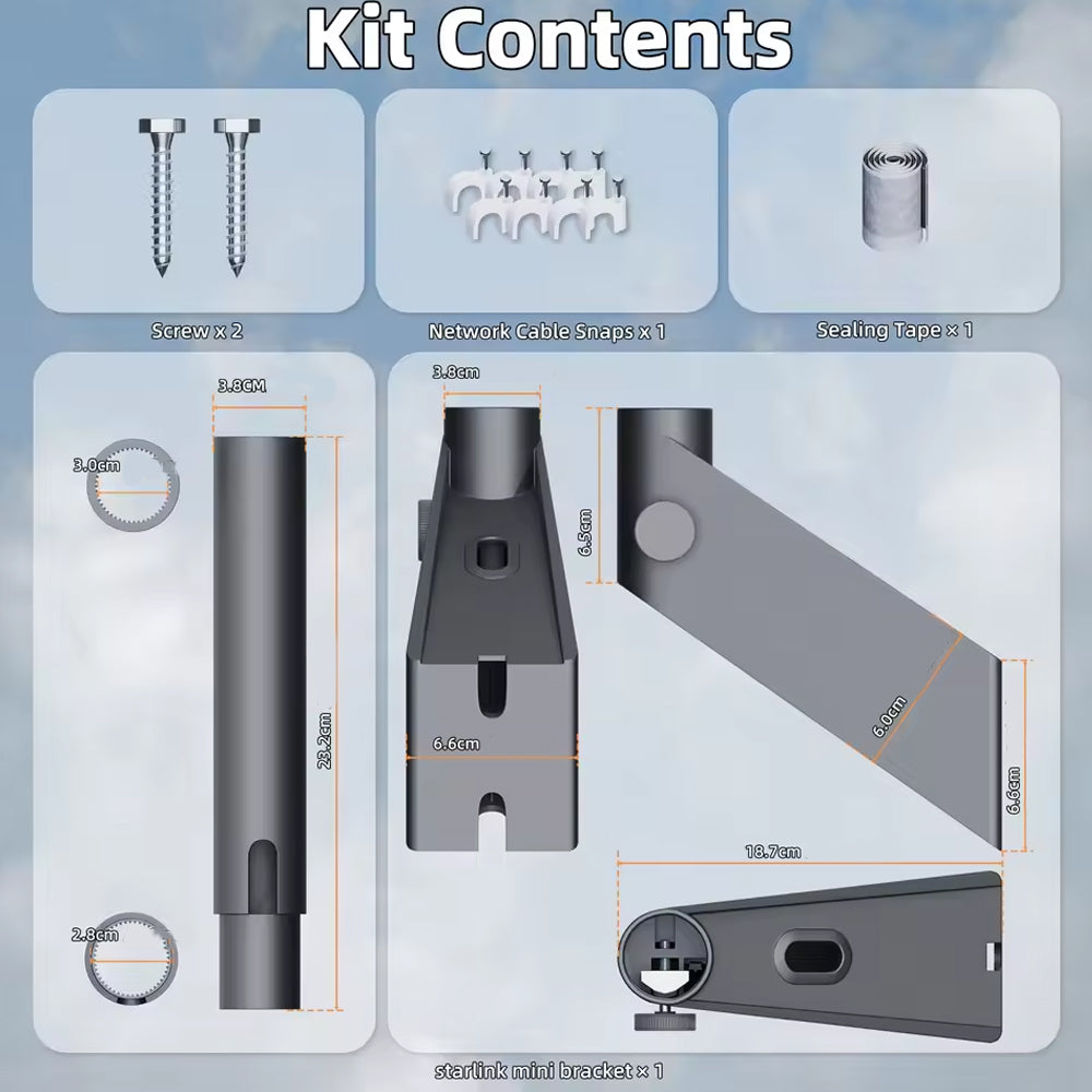 Starlink Mini Wall Mount Kit Wall Pole Roof Bracket for Starlink Mini Antenna