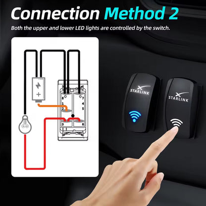 Starlink Rocker Switch 5Pin SPST On Off Toggle Waterproof 12V 24V Marine Car RV