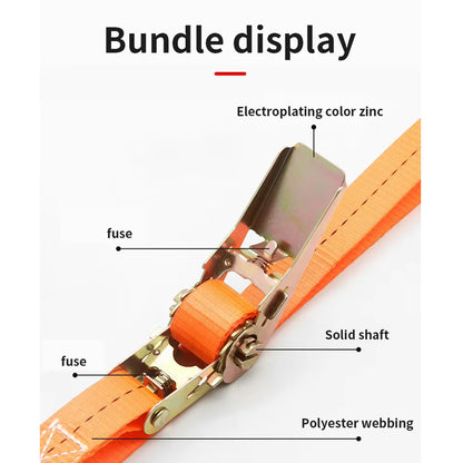8M x 2.5CM Heavy Duty Ratchet Strap Cargo Luggage Tie Down Ratchet Rope Strap