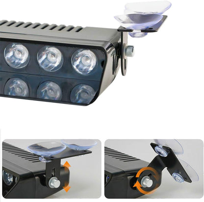 White Car Strobe Light Windshield Suction Mount Beacon Lamp Flash Warning Light