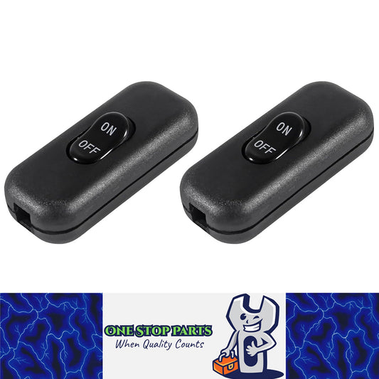 2 x 12v Inline On / Off Black Rocker Switches For Low Voltage Accessories (2pcs)
