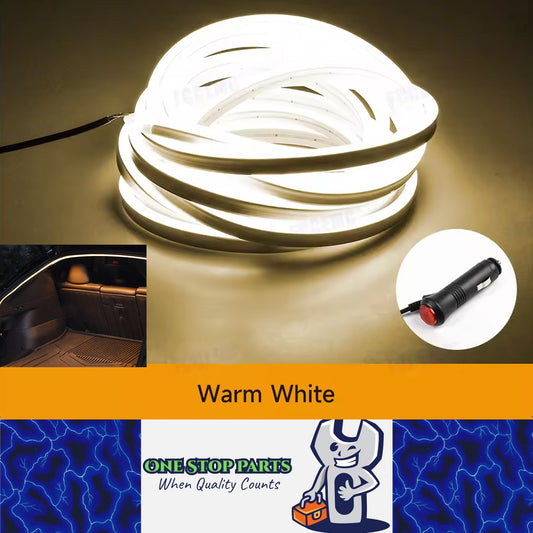 5M LED Car Trunk Light Warm White Flexible LED Strip Light Magnetic Induction
