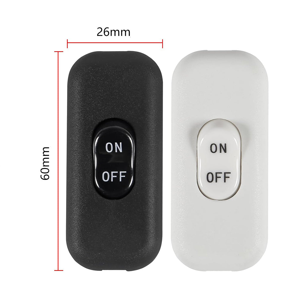 2 x 12v Inline On / Off White Rocker Switches For Low Voltage Accessories (2pcs)
