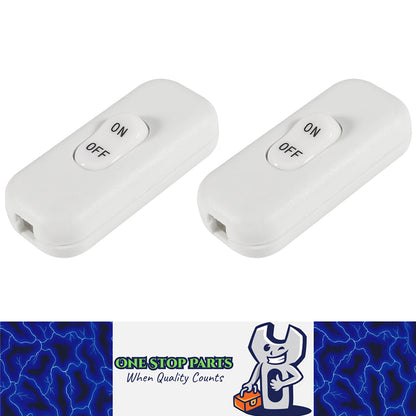 2 x 12v Inline On / Off White Rocker Switches For Low Voltage Accessories (2pcs)