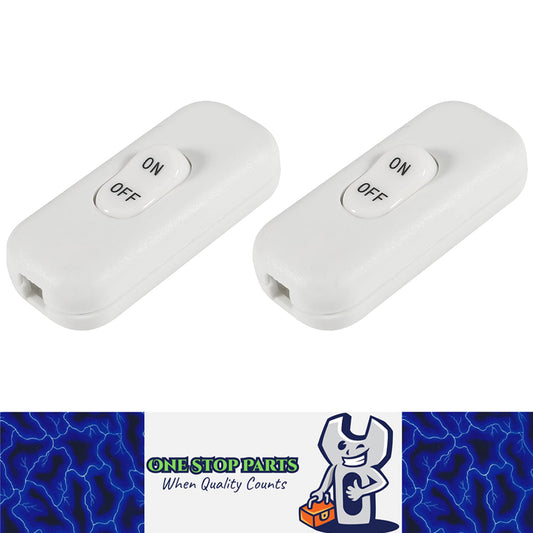 2 x 12v Inline On / Off White Rocker Switches For Low Voltage Accessories (2pcs)