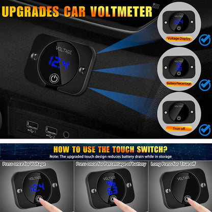 12V 24V Touch Switch Panel Car Voltmeter Panel LED Digital Display panel marine