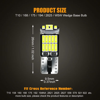 2 x T10 Green 26smd 4014 Style Super Bright T10 LED Globes (2pcs)
