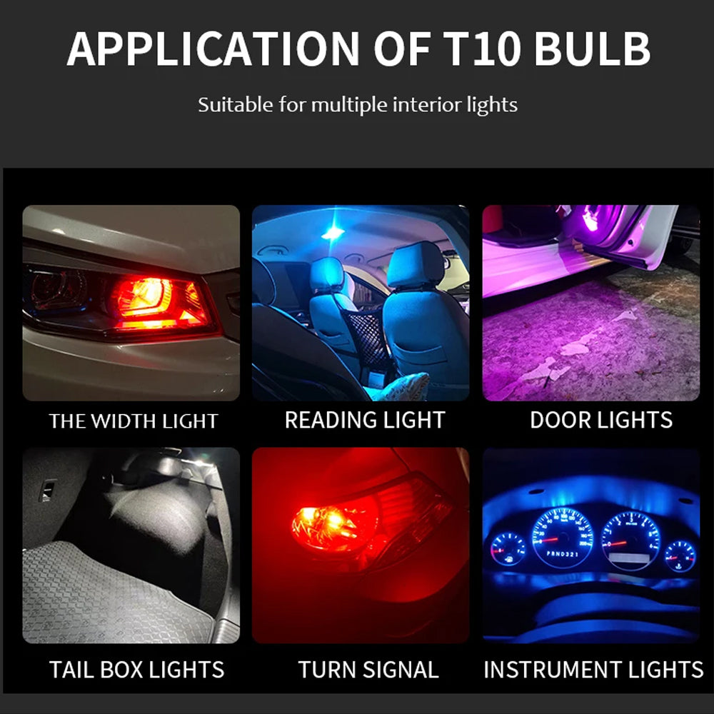 10 X 24V Amber T10 Dome Head COB LED Globes Ideal for Dash Lights Parkers