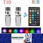 2 x Remote Controlled T10 12v LED Park Lights 7 Colours to select via remote