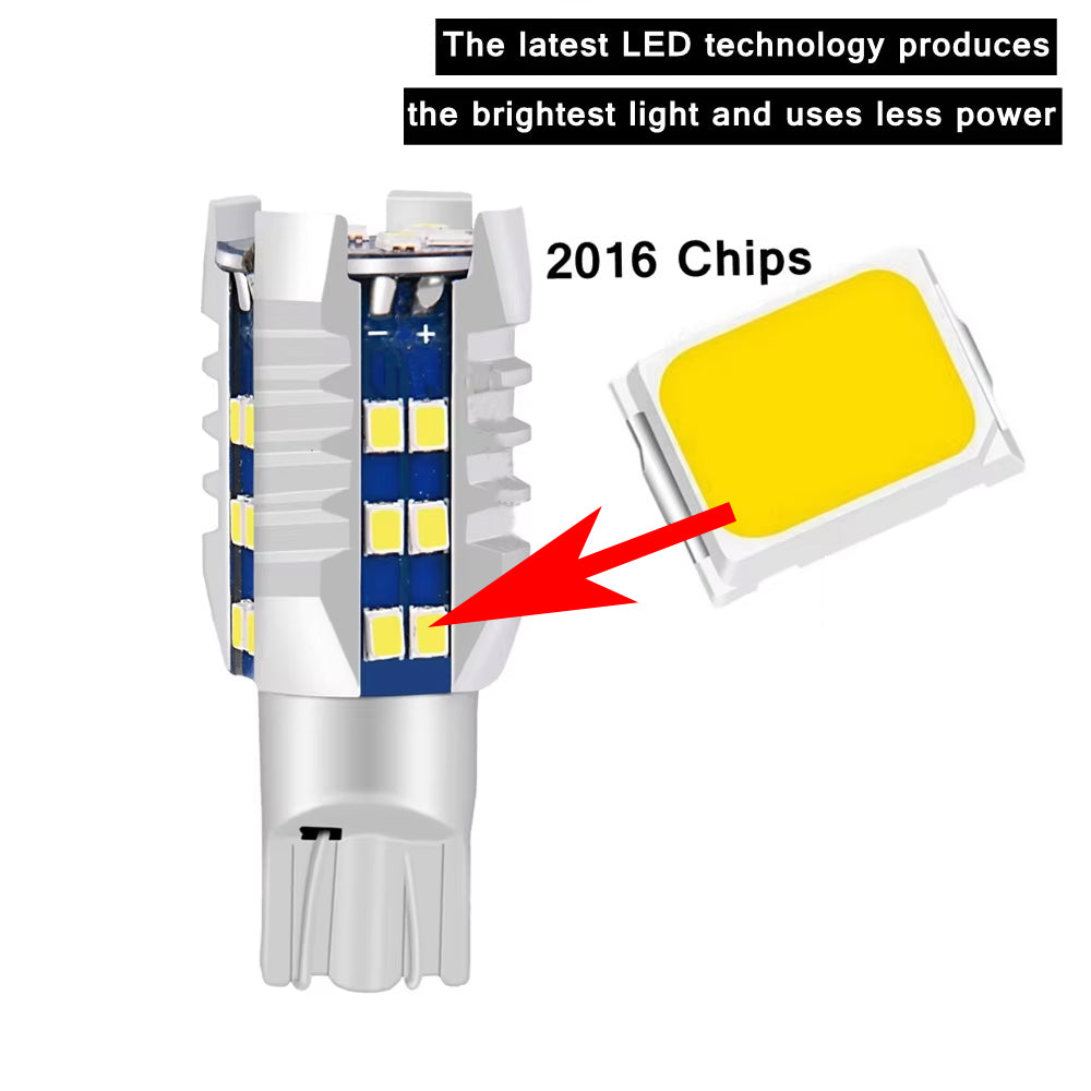 2 x T15 White LED 30x2016smd 12v-24v Multivolt Canbus LEDs 400lm White (2pcs)