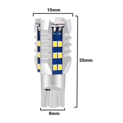 2 x T15 White LED 30x2016smd 12v-24v Multivolt Canbus LEDs 400lm White (2pcs)