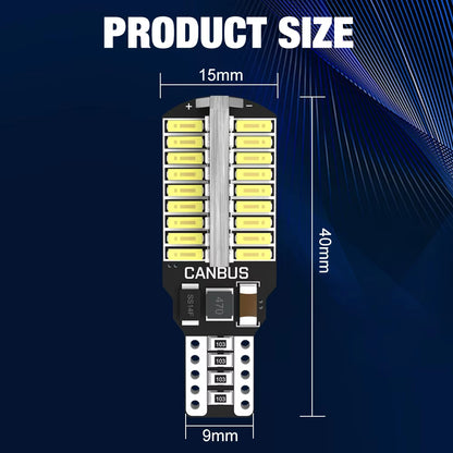 2 x 12v T15 White LED 72x4014smd 12v Canbus LEDs White Super Bright (2pcs)