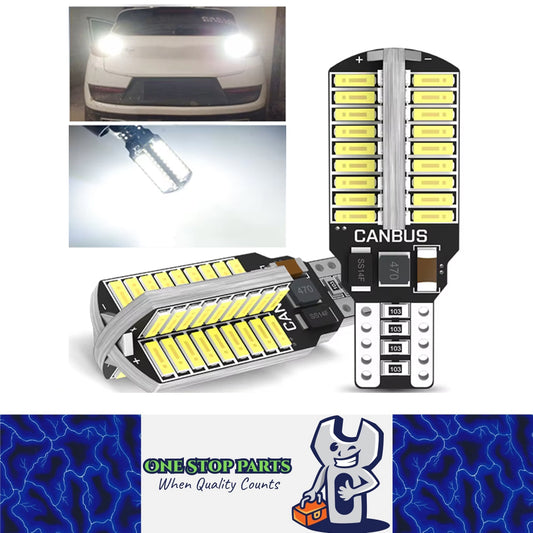 2 x 12v T15 White LED 72x4014smd 12v Canbus LEDs White Super Bright (2pcs)