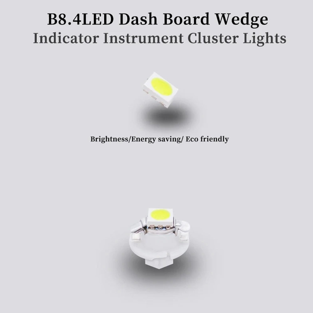 10 x Blue T5 Cap B8.4D 5050 SMD Instrument Light Twist and Lock LED Dash Light