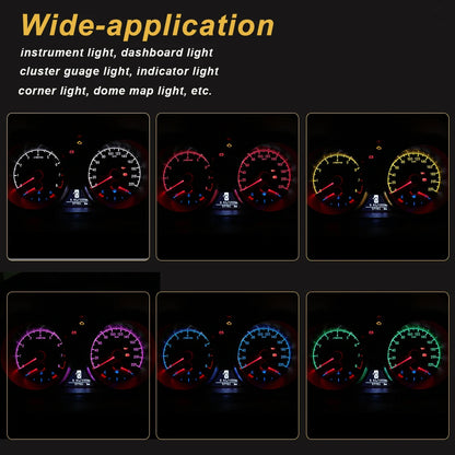 10 x Blue T5 Cap B8.4D 5050 SMD Instrument Light Twist and Lock LED Dash Light