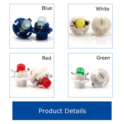 10 x Blue T5 Cap B8.3D COB LED Instrument Light Twist and Lock LED Dash Light